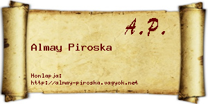 Almay Piroska névjegykártya